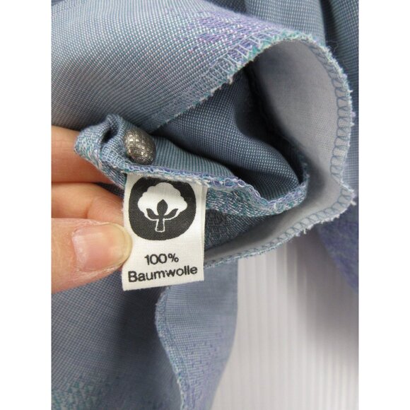 VINTAGE Geiger Top 12 Jacquard Floral Blouse Button Up Austria 42 * - Picture 12 of 13